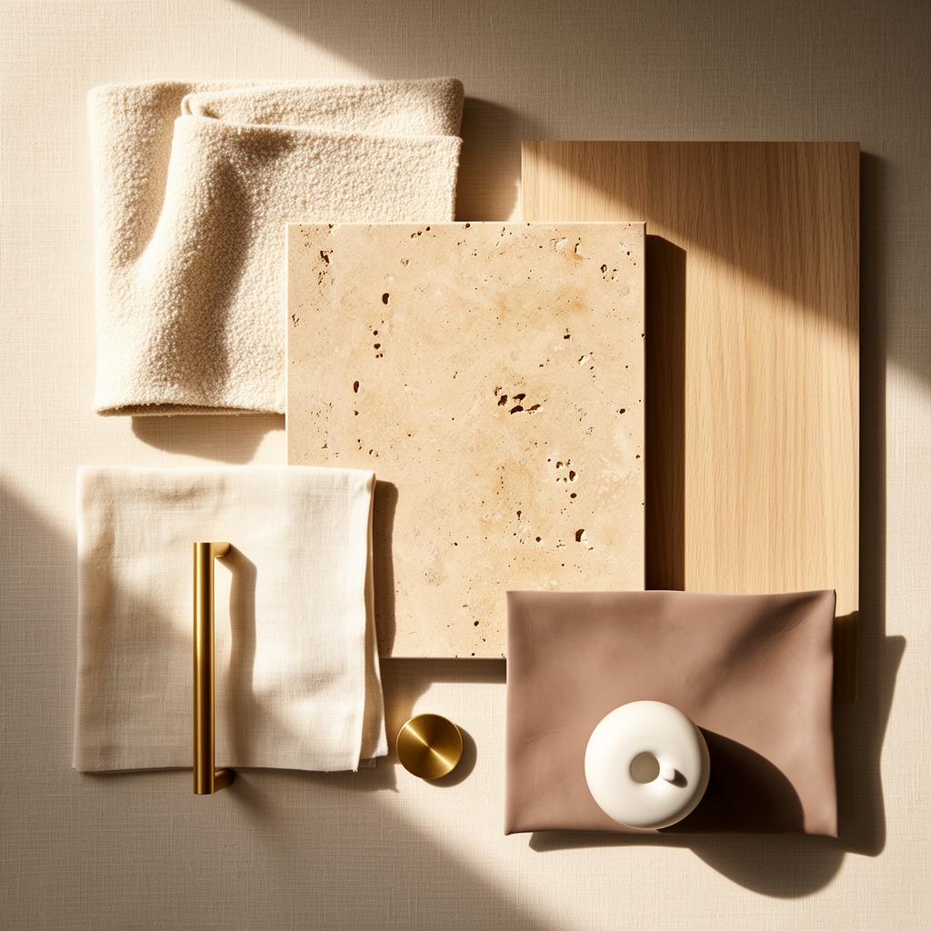 Contemporary materials and finishes moodboard